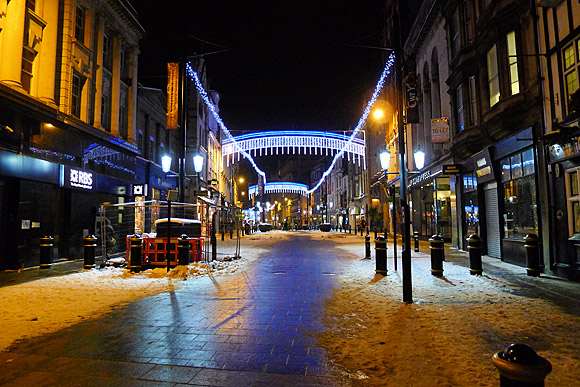 Photos of Cardiff Christmas lights in Castle Street, St Mary's Street and central Cardiff, December 2010
