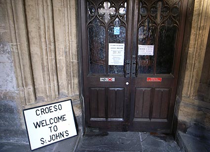 Entrance to St John's Church, Cardiff photos, Cardiff, Wales, January 2007