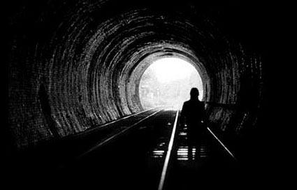 Walking Caerphilly Tunnel, Cefn On railway halt, north Cardiff, south Wales