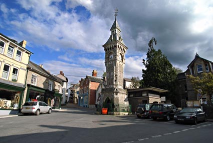 Hay clock tower, Hay-on-Wye, Powys, Wales