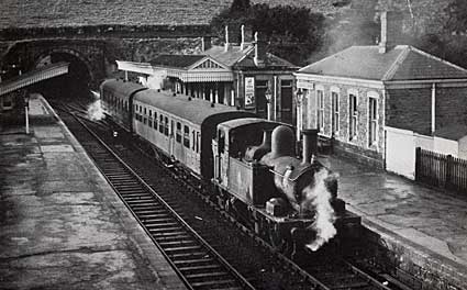 Last day of train services, Monmouth Troy railway station, Monmouthshire, Wales