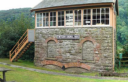 Signal box, Tintern station, Wye Valley branch line, Monmouthshire, Wales