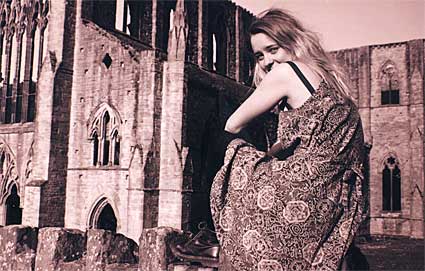 Michelle outside Tintern Abbey, summer 1992, Monmouthshire, Wales