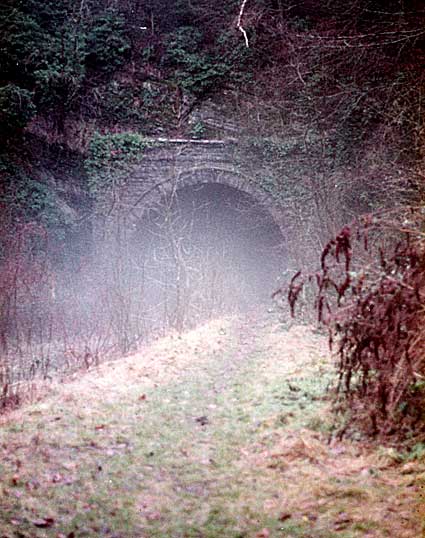 Tunnel entrance, Usk railway station, Monmouthshire, Wales
