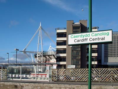 Millennium Stadium from Cardiff Central station, Cardiff