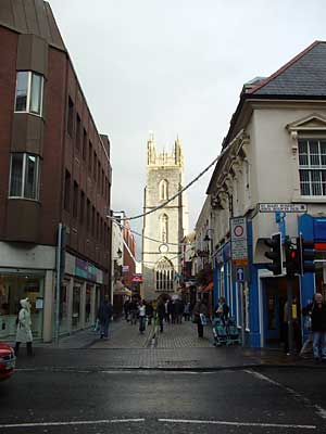 St John's Church from St Mary Street, Cardiff, south Wales photos