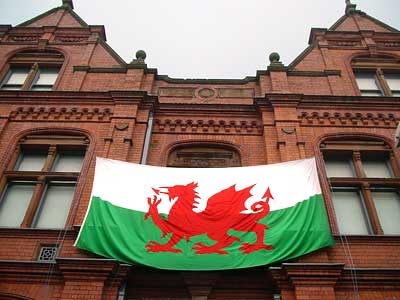 Welsh flag, Wales v Scotland, 14th Feb 2004, Cardiff