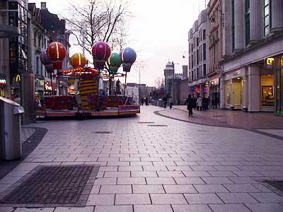 Deserted Queen Street, Cardiff, Wales v Scotland, 14th Feb 2004, Cardiff