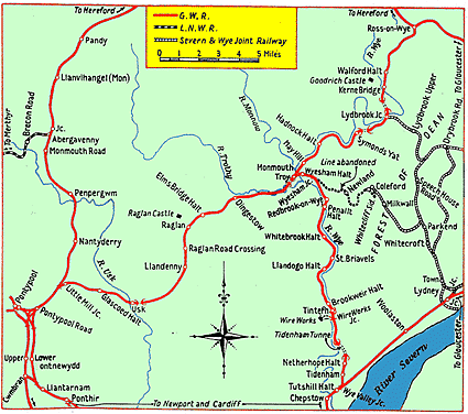 Overall map of Monmouth and Wye Valley railways - click for larger version