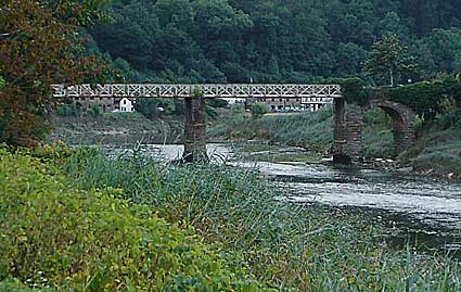 Abbey Tinplate Works bridge, Wye Valley branch line, Monmouthshire, Wales