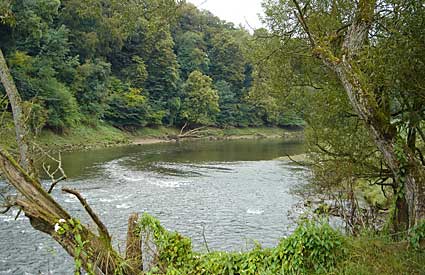 River Wye, Tintern station, Wye Valley branch line, Monmouthshire, Wales