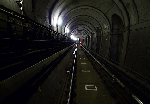 A walk through the Thames tunnel, connecting Rotherhithe and Wapping, built by Marc Brunel and Isambard Kingdom Brunel, March, 2010