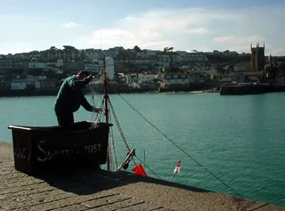 fisherman at work, St. Ives