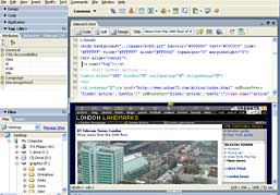 Screengrab of Macromedia Dreamweaver MX 2004 WYSIWYG web editor