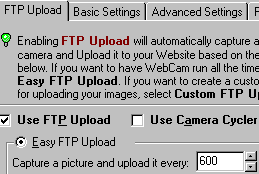 CoffeeCup web cam software - inputting FTP details