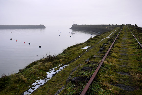 Barry Island breakwater, pier and railway, Wales