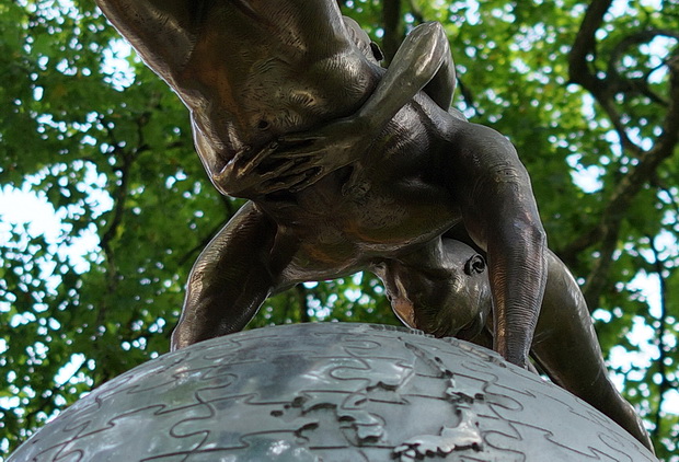 In photos: Berkeley Square and The Four Loves sculpture by Lorenzo Quinn, london