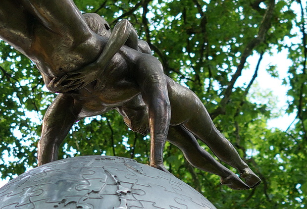 In photos: Berkeley Square and The Four Loves sculpture by Lorenzo Quinn, london