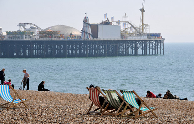 A sunny day by the seaside at Brighton, East Sussex, April 2012