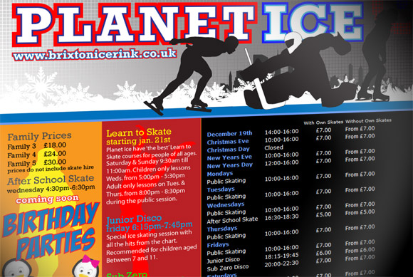 Brixton Ice Rink opens on Mon 19th Dec - timetable and prices announced