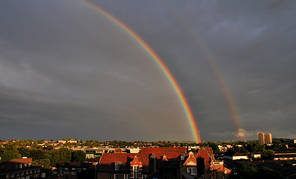 A stunning rainbow over Crystal Palace, south London