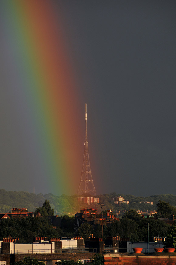 A stunning rainbow over Crystal Palace, south London