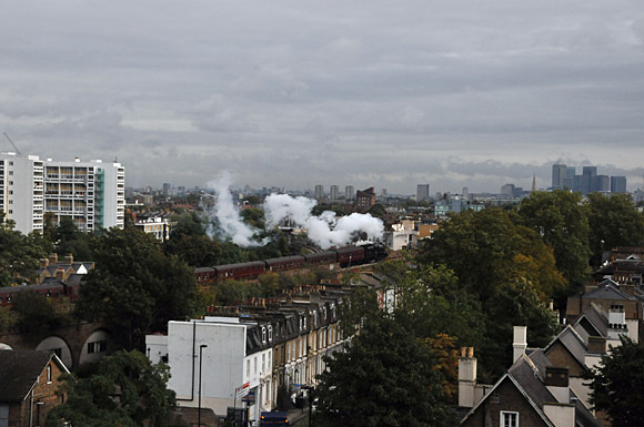 Brixton steam: LMS 'Black 5' locomotive passes through
