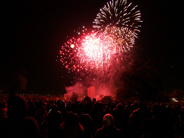 Brockwell Park fireworks display 2012, Herne Hill near Brixton, Lambeth, south London 2nd November 2012