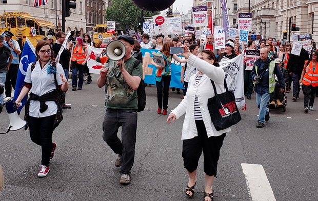 Bursary or Bust - march by student nurses through central London, Saturday 4th June 2016