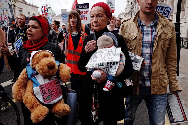 Bursary or Bust - march by student nurses through central London, Saturday 4th June 2016