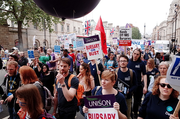 Bursary or Bust - march by student nurses through central London, Saturday 4th June 2016