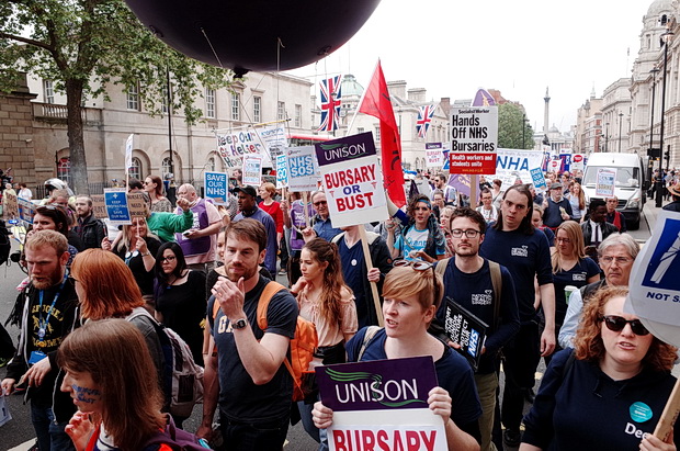 Bursary or Bust - march by student nurses through central London, Saturday 4th June 2016
