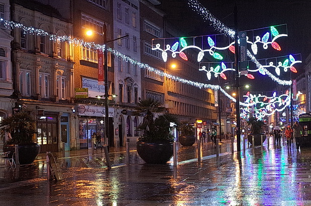 Christmas lights in the November rain, drag queen karaoke and street views - a trip to Cardiff