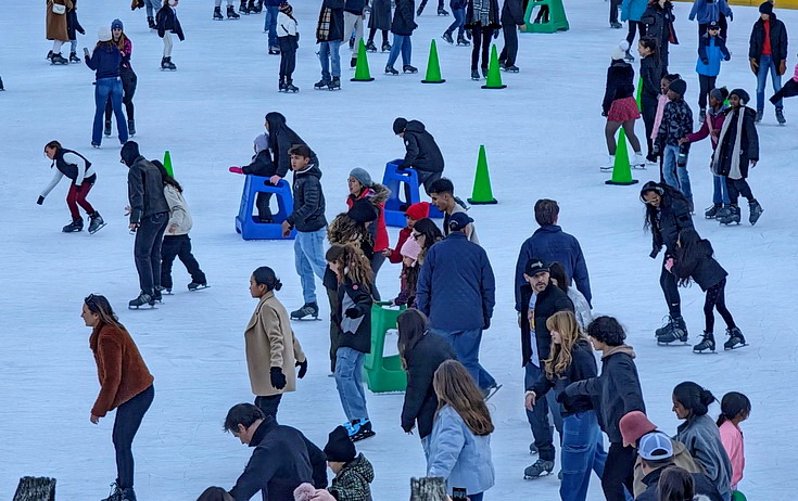 In photos: ice skating, autumnal shades and shadows, Central Park, New York