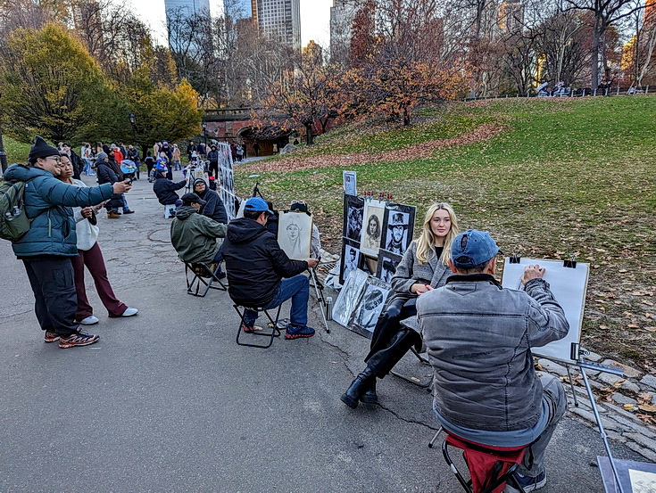In photos: ice skating, autumnal shades and shadows, Central Park, New York