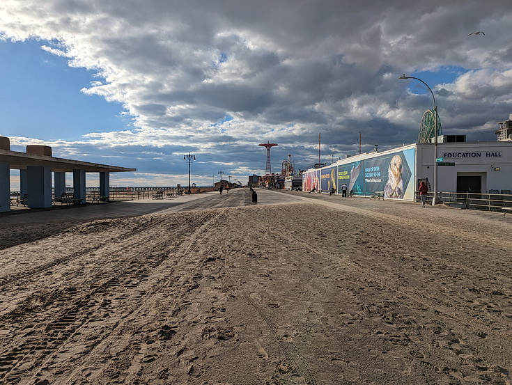 Return to Coney Island - sandy scenes, fun fair architecture and empty beaches