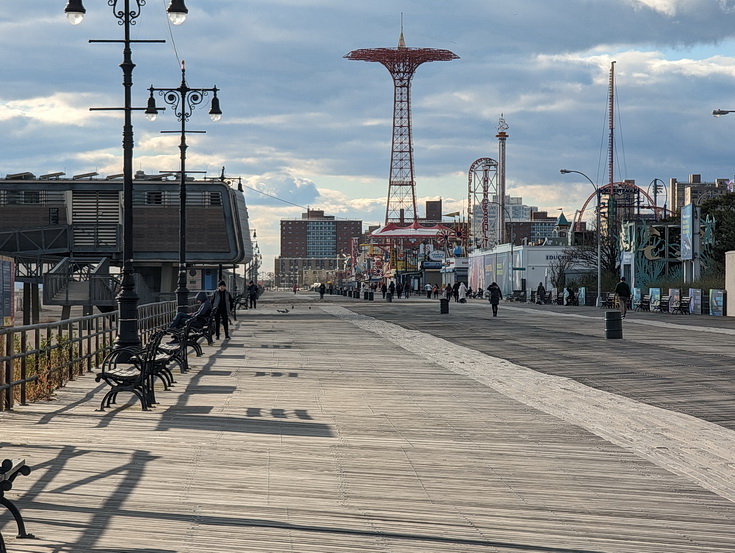 Return to Coney Island - sandy scenes, fun fair architecture and empty beaches