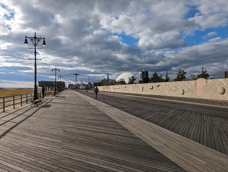 Return to Coney Island - sandy scenes, fun fair architecture and empty beaches