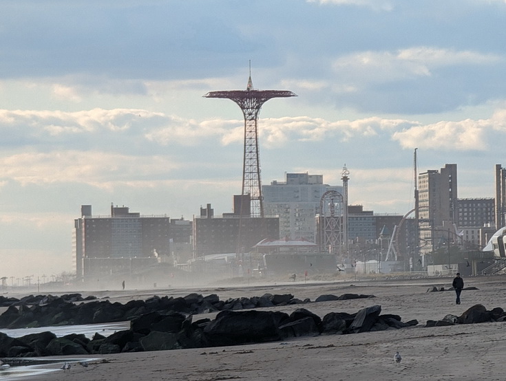 Return to Coney Island - sandy scenes, fun fair architecture and empty beaches