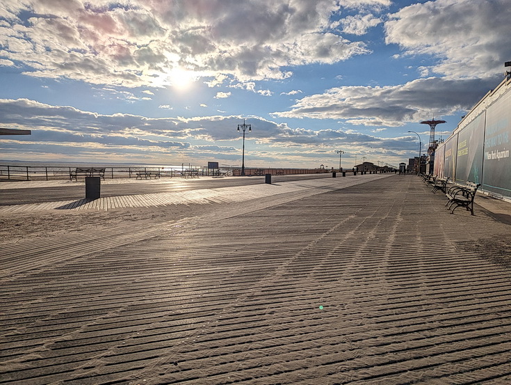 Return to Coney Island - sandy scenes, fun fair architecture and empty beaches