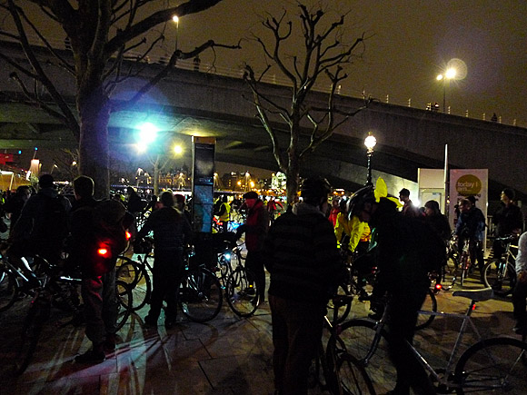 Critical Mass bike ride, London Feb 2011