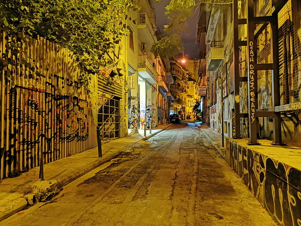 In photos: Exarchia, Athens at night - street scenes, bars, street art and landscapes