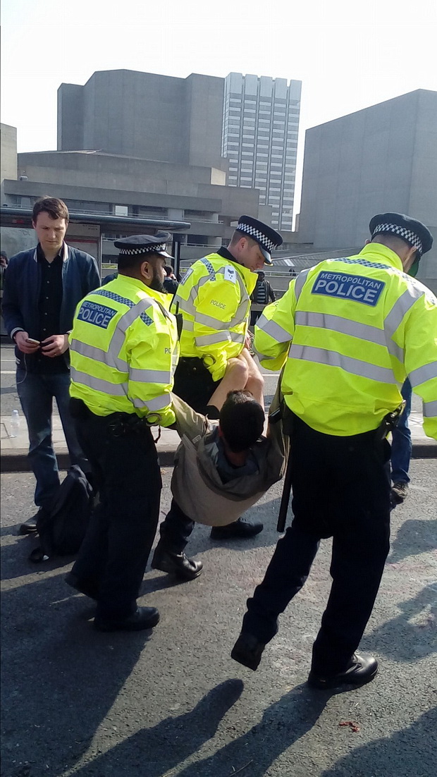 Extinction Rebellion protests: Day 3 - arrests on Waterloo Bridge, Weds 17th April 2019
