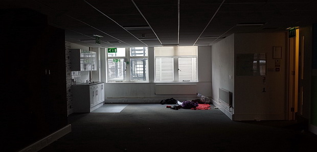 Squatters take over Soho offices to create a hub for London's homeless - photos, April 2015