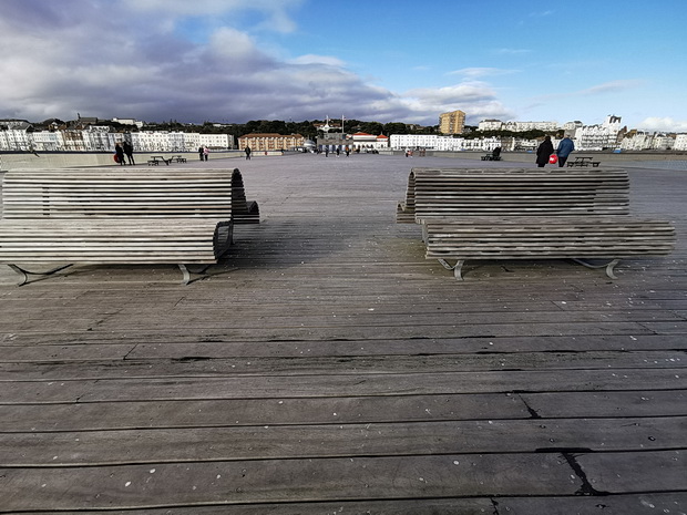 In photos: the windswept open decking of Hastings Pier, Nov 2019