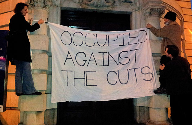 Against the Cuts! Protest outside Lambeth Town Hall, Brixton
