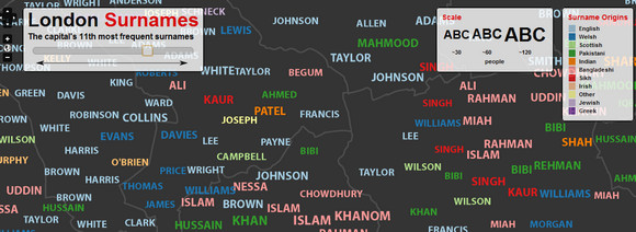 London's most common surnames listed by area and origin