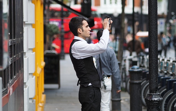 A series of snapshots from the streets of Soho, London, April 2014