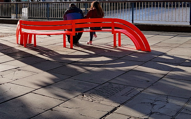 London street scenes: autumn shadows, Southbank book browsers, low tide Thames and random signs, October 2018