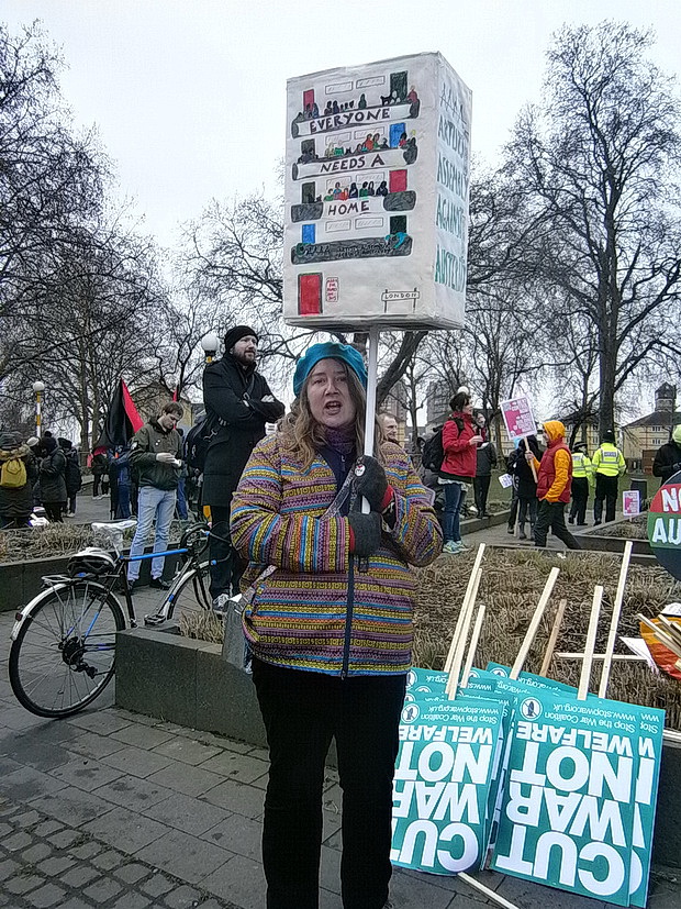 March For Homes protest over the London housing crisis, central London, 31st, January 2015